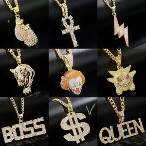 Zara $ Money Gold + Clear Crystals Link Chain Necklace Hip Hop